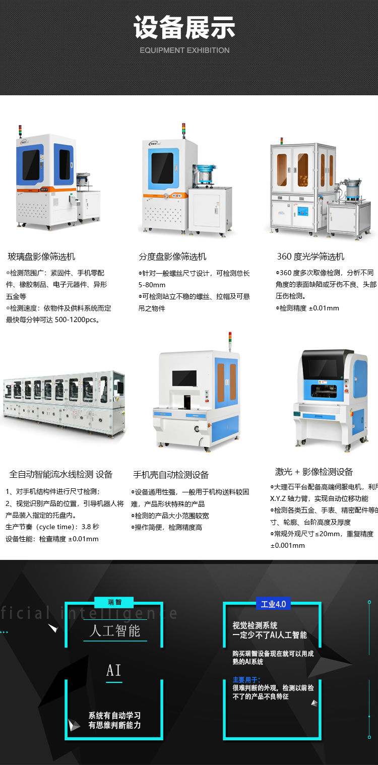 瑞智光电自动化检测设备展示